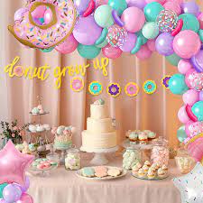 Buy Donut Birthday Party Decorations Donut Balloons Garland Kit Donut Grow Up Party Supplies Banners Pink Aqua Blue Confetti Latex Foil Balloons For Girl Birthday Party Baby Shower Decorations Online In Vietnam