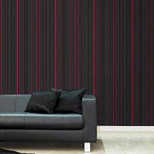 Maestro Stripe Black Red Graham And Brown Black And Red Living Room Stripe Removable Wallpaper Striped Wallpaper