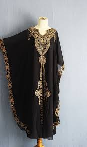 Noir Tunic Dress Plus Size Caftan Maxi Robe Dete En Par Yosika Black Kaftan Plus Size Dresses Kaftan Dress