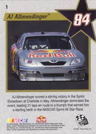 Driver of the #16 kaulig racing chevy in nascar xfinity series. A J Allmendinger Gallery Trading Card Database