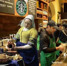 Starbucks Laitiere Par Shusaku Tokaoka Art Parody Classical Art Art History