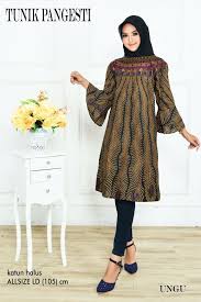 Baju Batik Wanita Model Blus Tunik Terbaru Pangesti Gaun Batik Wanita Model Pakaian