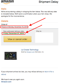 Delivery Date Change For Your Amazon Com Order Shipment Delay Dating Delayed Delivery