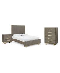 Relevance lowest price highest price most popular most favorites newest. Furniture Petra Shagreen Bedroom Furniture 3 Pc Set Queen Bed Chest Nightstand Reviews Furniture Macy S