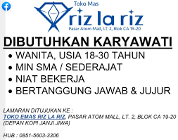 Jangan lupa menabung kebaikan dengan membagikan informasi lowongan kerja tokopedia surabaya malang november 2020 ke kerabat anda yang membutuhkan dan. Bursa Kerja Di Toko Mas Riz La Riz Surabaya Januari 2021 Lowongan Kerja Surabaya Juni 2021 Lowongan Kerja Jawa Timur Terbaru