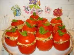 Tomates Farcies Au Riz Mayonnaise Et Thon Recette Tomate Farcie Riz Tomates Tomates Farcies