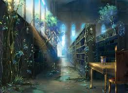 Anime Manga Background Books Woods Fantasy Library Anime Scenery Magical Library Abandoned Library
