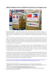 452 453 454 malaysia will stop using coronavac once its existing contract for 12 million doses is delivered. Https Www Dcvmn Org Img Pdf Who Lists Sinovac Covid Pdf