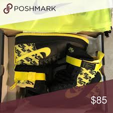 New Nike Air Force 1 High Tops Yellow And Black These Are A New Pair Of Nike Air Force 1 Sneakers The New Nike Air Force Black High Top Sneakers Nike Air Force