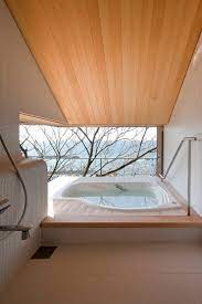 海の絶景を望む別荘 acaa モダンスタイルの お風呂 木 木目調 homify ハウスデザイン ハウス 自宅