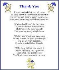 Baby Shower Thank You Poems From Baby Baby Shower Thank You Thank You Poems Baby Shower