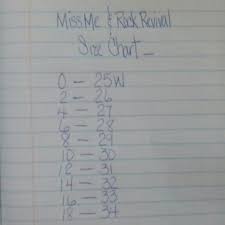 34 reasonable rerock jeans size chart