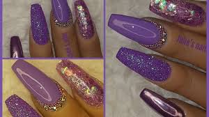 Maybe you would like to learn more about one of these? Purple Glitter Chrome Gel Nail Art Using Yayoge And Venalisa Product Youtube