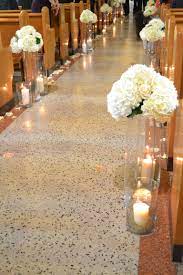 Below, you'll find the best diy wedding flower resources, tutorials, videos, advice, and products we've come. Wedding Church Ceremony Candles And Flowers Along Aisle Decor Hydrangeas Candles Wedding Decor Elegant Church Wedding Decorations Wedding Church Aisle