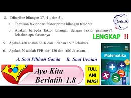 Lengkap Ayo Kita Berlatih 1 8 Kelas 7 Smp Mts Semester 1 Kpk Fpb Buku Paket Mtk Bse Halaman 98 Youtube