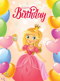 Happy Birthday Greeting Card For Kids Princess Happy Birthday Card For Kids Birthday Greeting Cards By Davia Happy Birthday Cards Birthday Card Pictures Kids Birthday Cards