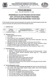 Contoh surat lamaran pekerjaan untuk beberapa sumber informasi lowongan, diambil dari sumber di internet dan dilakukan modifikasi, semoga bermanfaatfull description. Lowongan Kerja Pdam Kabupaten Wonosobo Periode 2020