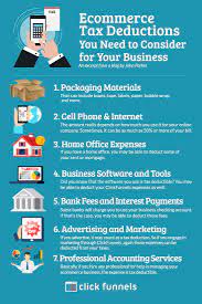Ecommerce Tax Deductions You Need To Consider For Your Business -  Clickfunnels | Business Tax Deductions, Business Tax, Small Business Tax  Deductions