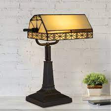 Add the timeless beauty of a classic decor accent with the tiffany style bankers lamp by lavish home! Bankers Lamp Tiffany Style Table Or Desk Light By Lavish Home Walmart Com Walmart Com