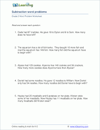 Grade 2 Subtraction Word Problem Worksheets 1 3 Digits K5 Learning In 2020 Word Problem Worksheets Subtraction Word Problems Math Words