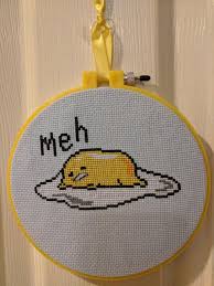 Fo Gudetama Meh Crossstitch Cross Stitching Cross Stitch Patterns Cross Stitch Embroidery