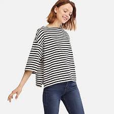3 4 sleeve shirts for women fashionable combinations for fashionistas women striped wide 3 4 sleeve t shirt uniqlo women outfit fashion uniqlo