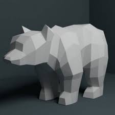 Make Your Own Low Poly Polar Bear By Cgpapershop Bear Sculptures 3d Paper Art Polar Bear