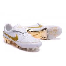 Nike Tiempo R10 Ronaldinho Fg Mens Fotballsko Hvit Gull Zapatos Calzas Futbol