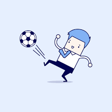 Football cartoon vectors and psd free download. Businessman Kicking The Ball Businessman Playing Football Cartoon Character Thin Line Style Vector 2312497 Vector Art At Vecteezy