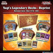 Legendary decks ii traces the journeys of yugi, kaiba, and joey from duelist kingdom to battle city and beyond, with three unique decks that let you employ each of their greatest strategies! Yugioh News On Twitter ð—¬ð˜‚ð—´ð—¶ ð˜€ ð—Ÿð—²ð—´ð—²ð—»ð—±ð—®ð—¿ð˜† ð——ð—²ð—°ð—¸ð˜€ Yugioh Fans Old And New Can Re Live 2015 All Over Again Reprint Of Yugi S Legendary Decks Will Be Available Later This Month May 27th