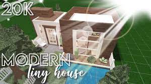 20k Modern Tiny House Bloxburg Roblox Speedbuild Youtube Modern Tiny House Tiny House Layout Small House Design Plans
