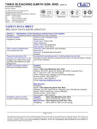 1.taiko bleaching earth sdn bhd (tbe). Msds For Refinery Iso 9000 Chemical Substances