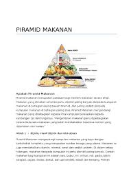 Aras 1 piramid makanan mengandungi kumpulan makanan yang kaya dengan karbohidrat kompleks, yang merupakan sumber tenaga yang utama. Dasar Piramid Makanan