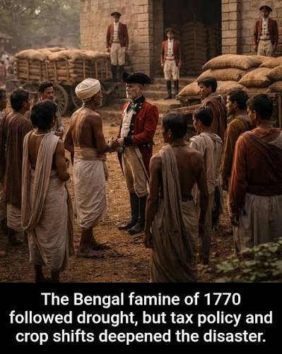 Famine in Bengal. The Indian Mode of Irrigation" says the inscription on this wood engraving from 1874. This famine started in Bihar. It soon engulfed both the region of Awadh and the