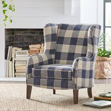 Stone And Beam Sadie Buffalo Check Wingback Chair Details Can Be Found By Clicking On The Image It Is An Affiliate Link To Wingback Chair Chair Blue Chair