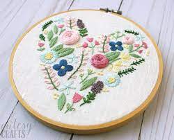 They would look great on household linens. Floral Heart Hand Embroidery Pattern The Polka Dot Chair