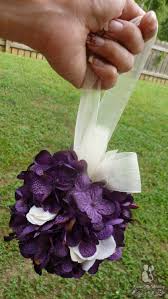 I give anyone 10 internetz if they can help kari identify them. Dress My Wedding Flower Girl Kissing Ball Plum Purple Kissing Ball Artificial Flowers Pomander