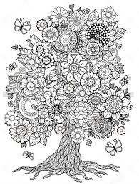 Flower Tree Printable Coloring Page Coloring Books Mandala Coloring Pages Coloring Pages