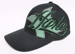 Hurley Cleaner Hat Flexfit Black Green 28 New Cap Surf Skate Ski One Classic Hats Flexfit Hurley