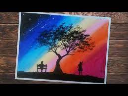 Minggu, 14 februari 2021 17:51. Cara Menggambar Pemandangan Langit Warna Warni Menggunakan Crayon Atau O Cara Menggambar Lukisan Gambar