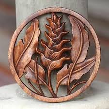 Wood Relief Panel Proud Heliconia Wood Carving Art Wood Carving Designs Wood Wall Decor