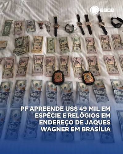 A Polícia Federal apreendeu US$ 49 mil em dinheiro vivo e relógios durante o cumprimento de mandados da nona fase da Operação Compliance Zero, deflagrada nesta quinta-feira (18). A investigação apura um