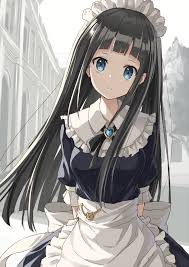 Anime girl with blue hair kawaii group. Long Hair Blue Eyes Anime Anime Girls Black Hair Maid Hd Wallpapers Desktop And Mobile Images Photos
