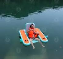 Inflatable Drop Stitch Floating Sofa Dock Single Seat Outdoor Water Play  Chair