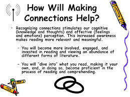 For example, you might read a book about a specific topic, and then a fiction poem on the same topic. Making Connections Text To Text Text To Self Text To Worldtext To Media This Is Our Insight This Is How We Extend And Expand Our Answer To Connect To Ppt Download