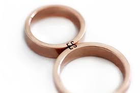 Matching Initial Couple Rings 14k Rose Gold Unique Mens Etsy Matching Wedding Rings Couples Ring Set Rose Gold Wedding Ring Sets