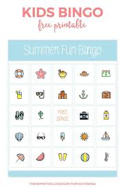 Summer Free Printable Bingo Cards For Kids Summer Fun Bingo For Kids Eighteen25 Bingo For Kids Summer Bingo Printable Summer Fun