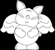 A black and white cartoon show made in 1930's became popular, never lacking ideas or becoming boring. Black And White Bunny Angel Clip Art Black And White Bunny Angel Image