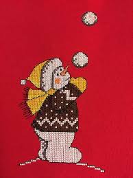 Title / name:snowman in sled brand: Snowman Cross Stitch Free Embroidery Design Cross Stitch Embroidered Designs Machine Embroidery Community