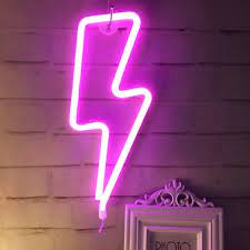 Pink Neon Lightning Bolt In 2021 Neon Sign Bedroom Neon Signs Neon Room